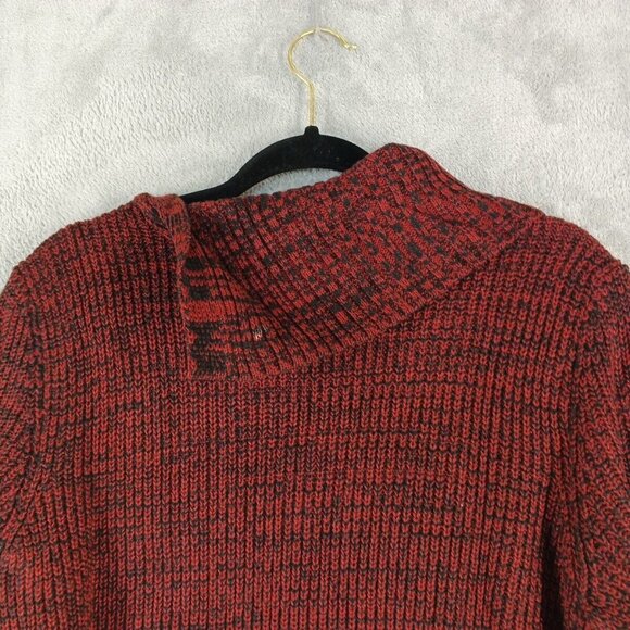 NWT $49 Style&Co Fall Ribbed Sweater LARGE(12-14) Cowl Neck Pullover Burgundy - Picture 8 of 10